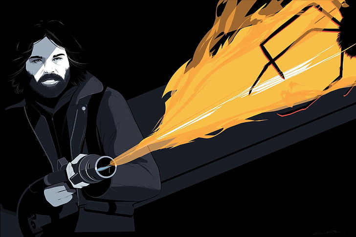 yellow and black plastic toy, The Thing, flamethrowers, Kurt Russell, HD wallpaper