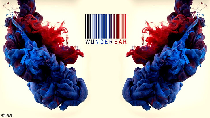 Wunderbar advertisement, ink, blue, red, Alberto Seveso, water