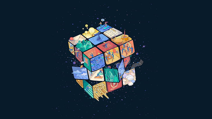Abstract, Digital Art, Rubik's Cube