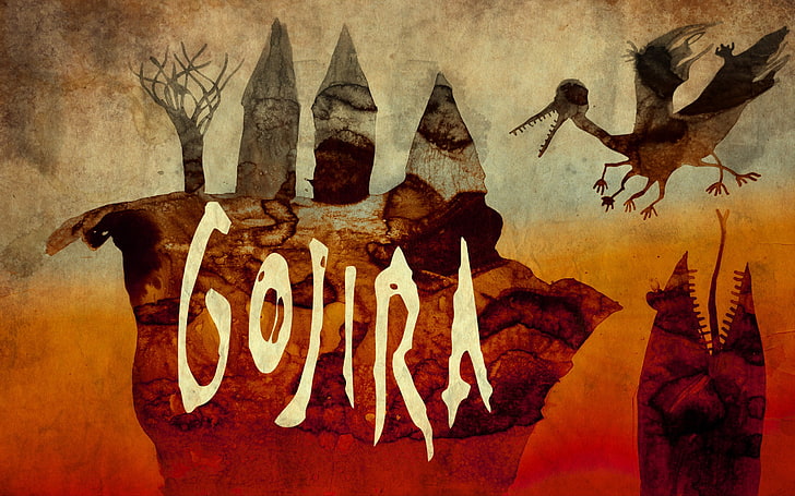 Gojira, text, architecture, no people, religion, the past, wall - building feature