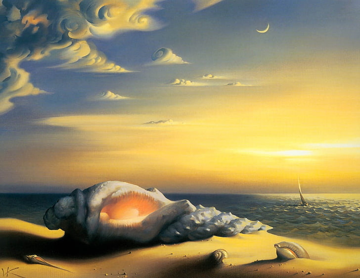 beach surrealism surreal shells artwork vladimir kush 1478x1140  Nature Beaches HD Art, HD wallpaper