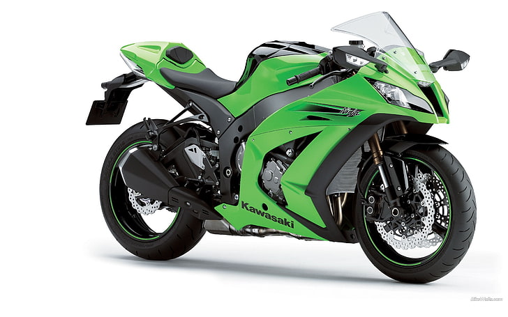 Kawasaki, Kawasaki ninja, superbike, motorcycle, white background, HD wallpaper