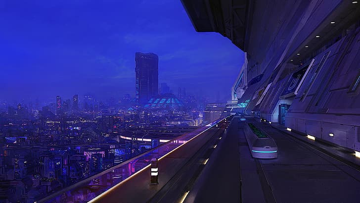 anime, building, calm, city, cityscape, environment, futuristic, HD wallpaper