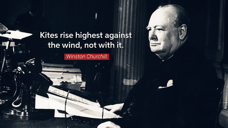 typography, quote, Winston Churchill, HD wallpaper