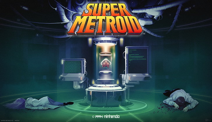 Super Metroid digital wallpaper, video games, communication, illuminated