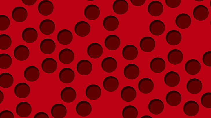 polka dots, circle, red, backgrounds, full frame, no people, HD wallpaper