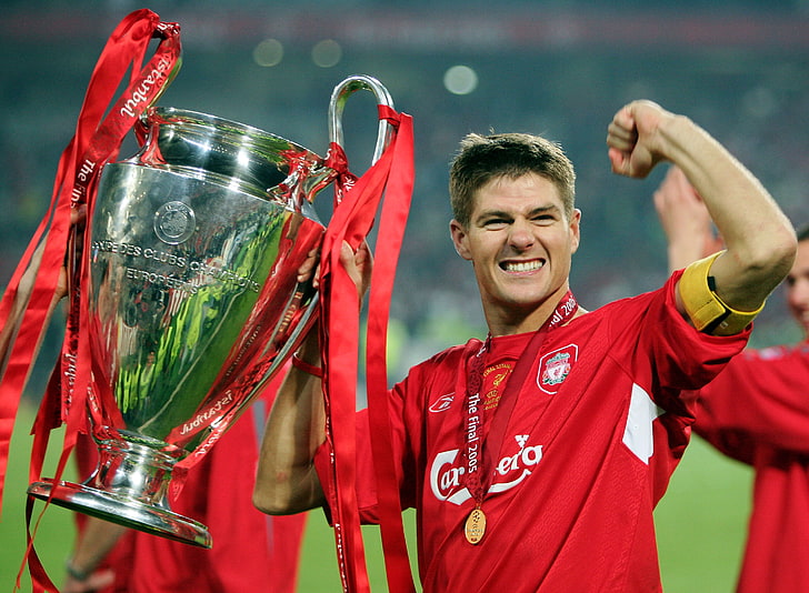 happiness, medal, Cup, Liverpool, captain, glory, Steven Gerrard, HD wallpaper