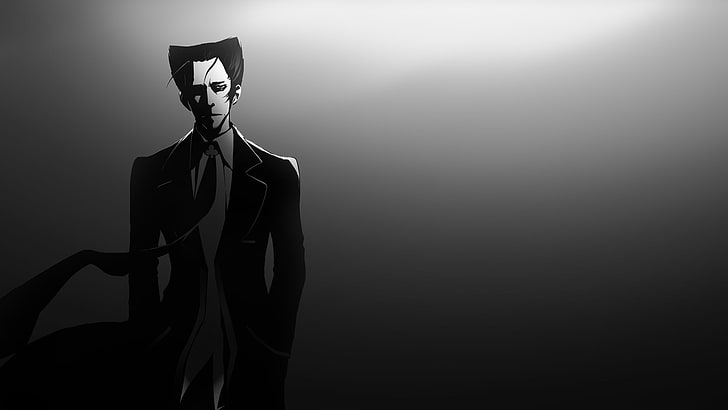 HD wallpaper: man wearing black suit jacket anime character, Monogatari  Series | Wallpaper Flare