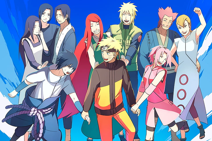 Naruto illustration, Anime, Fugaku Uchiha, Itachi Uchiha, Kizashi Haruno, HD wallpaper