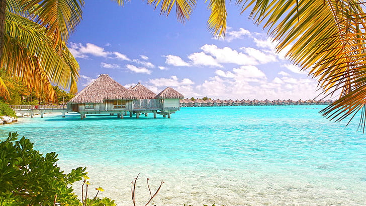 Tropical Beach Bora Bora Polynesia Desktop Wallpaper