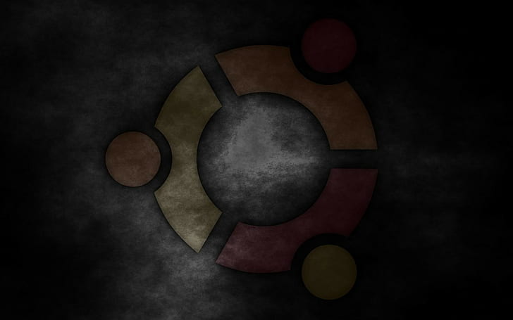 Ubuntu, logo, dark, HD wallpaper