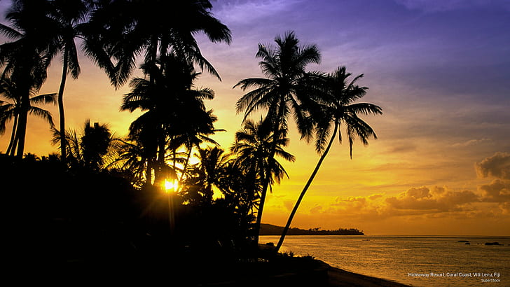 Hideaway Resort, Coral Coast, Viti Levu, Fiji, Sunrises/Sunsets, HD wallpaper