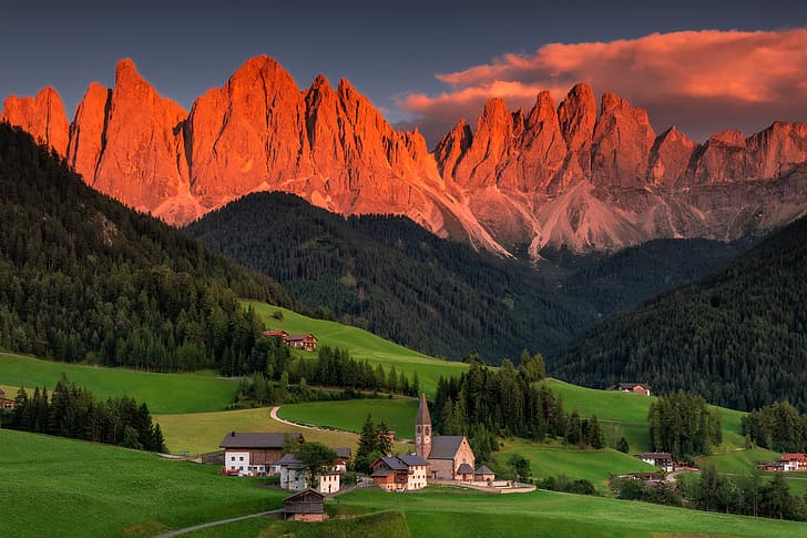 HD wallpaper: landscape, nature, Santa maddalena, Italy, village, mountains  | Wallpaper Flare