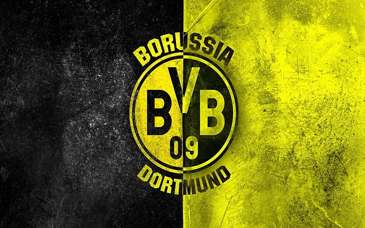 Borussia Dortmund, logo, sport, soccer, yellow, communication, HD wallpaper