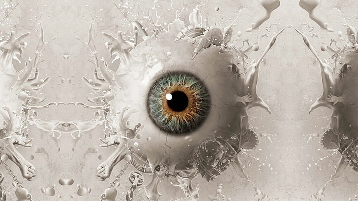 eyes, digital art, HD wallpaper