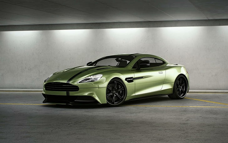 2013 Aston Martin Vanquish By Wheelsandmore, green and black coupe
