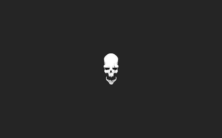 skull, dark, metal, riot, logo, monochrome, copy space, lighting equipment, HD wallpaper