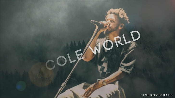 J. Cole, hip hop, musician, Rapper, nature, trees, dark, forest, HD wallpaper