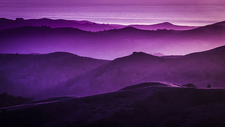 landscape, purple, mountains, beauty in nature, scenics - nature, HD wallpaper