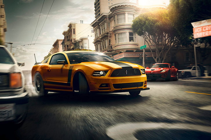 Hd Wallpaper Yellow And Black Coupe Mustang Ford Muscle Dodge Red Car Wallpaper Flare