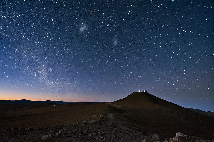the sky, stars, night, desert, The milky way, Chile, Atacama, HD wallpaper