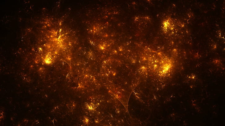 Orange space, explosion photo, 1920x1080, light, universe, galaxy