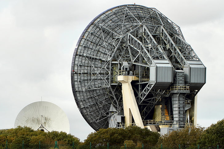 gray and white satellites, antenna, technology, radio telescope