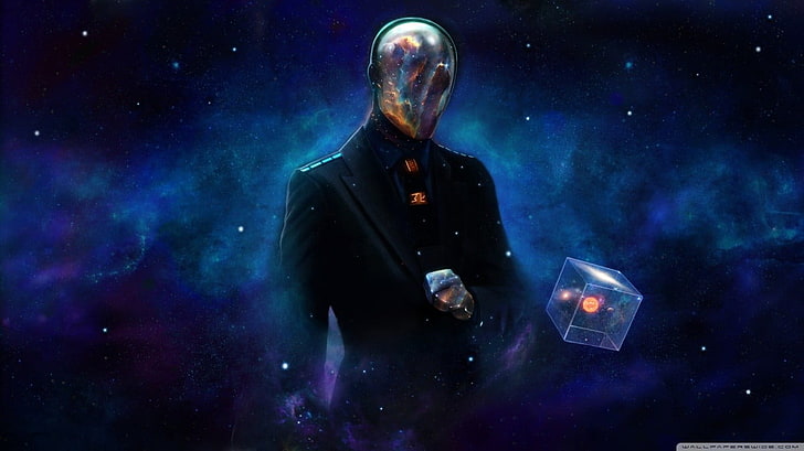 men's black suit jacket digital wallpaper, magic, lights, galaxy, HD wallpaper
