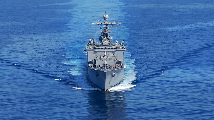 warship, vehicle, sea, military, transportation, nautical vessel, HD wallpaper