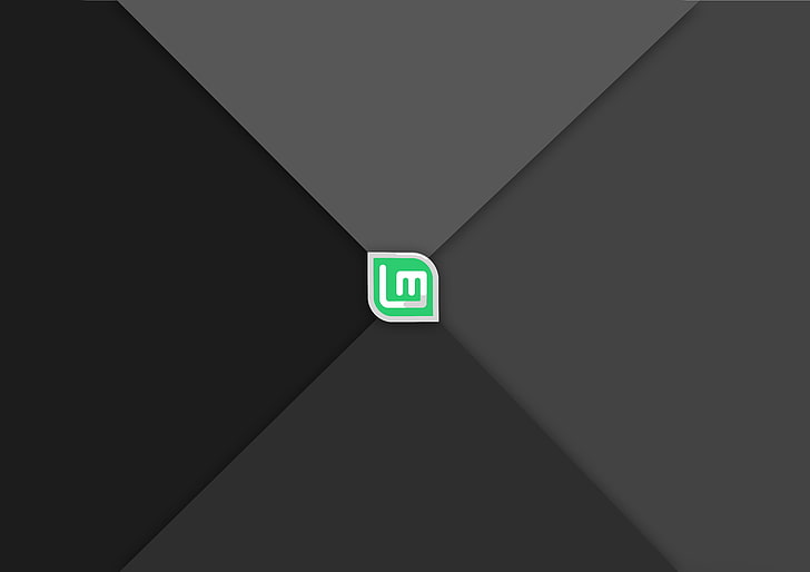 Linux, Linux Mint, black, green, simple background, sign, illuminated