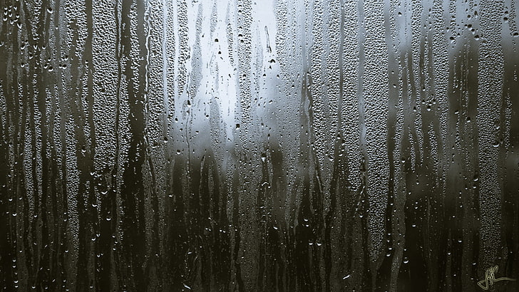 rain, water drops, water on glass, wet, window, condensation, HD wallpaper