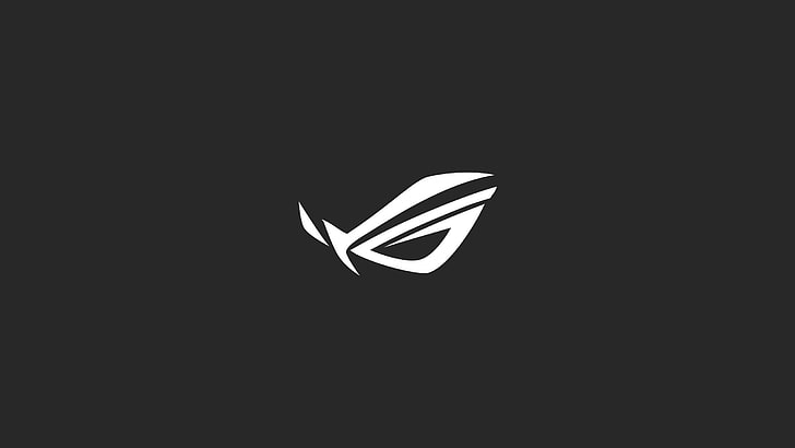 Asus ROG logo, Republic of Gamers, minimalism, studio shot, black background, HD wallpaper