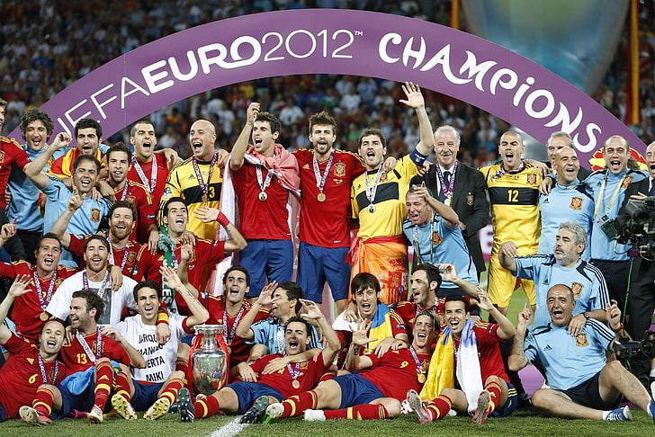 EUFA Euro 2012 Champions photo, gold, football, victory, Spain, HD wallpaper