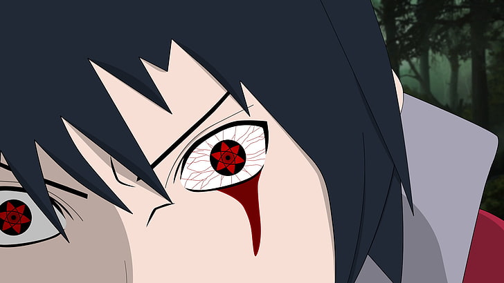 Anime, Naruto, Akatsuki (Naruto), Blood, Sasuke Uchiha, Sharingan (Naruto), HD wallpaper