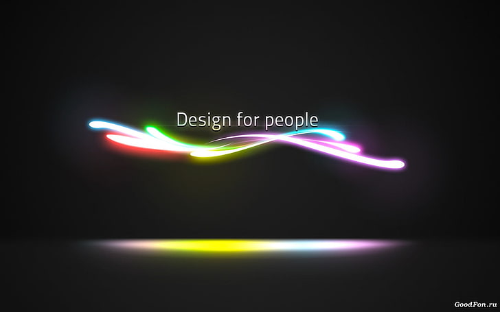 design for people text overlay, 3D, artwork, illuminated, neon