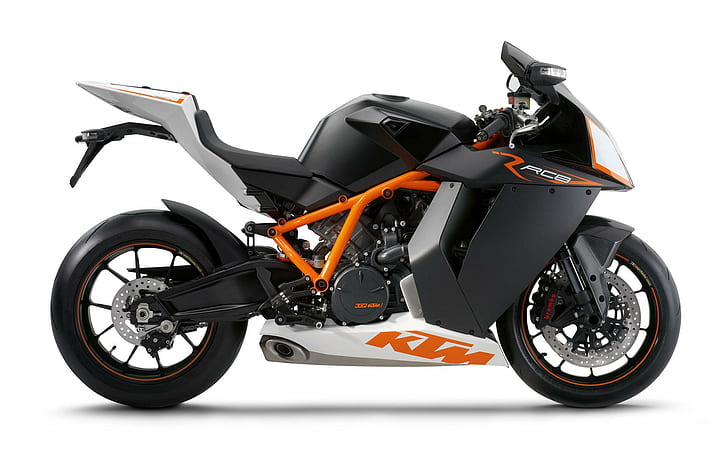 KTM RC8, black and orange ktm sports bike, bikes and motorcycles