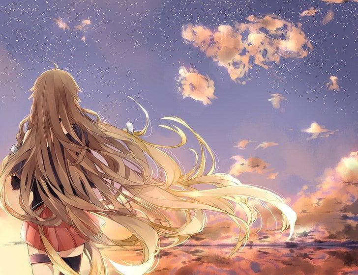 Hd Wallpaper Anime Girls Vocaloid Ia Vocaloid Long Hair Sky Nature Wallpaper Flare