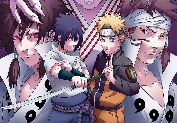 Naruto, Ashura Ootsutsuki, Indra Ōtsutsuki, Naruto Uzumaki, HD wallpaper