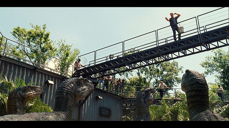 Jurassic World movie still, low angle view, architecture, built structure