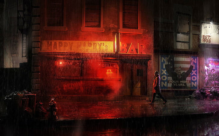 rain, Watchmen, Rorschach, DC Comics, HD wallpaper
