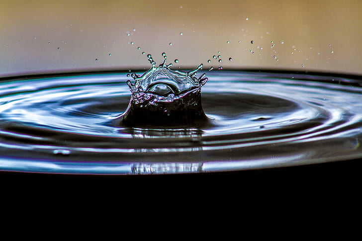 macro photo of water drop, Crown, Peterborough, UK, Valentine, HD wallpaper