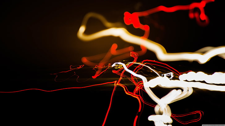 red, brown, and white light streak wallpaper, untitled, light trails
