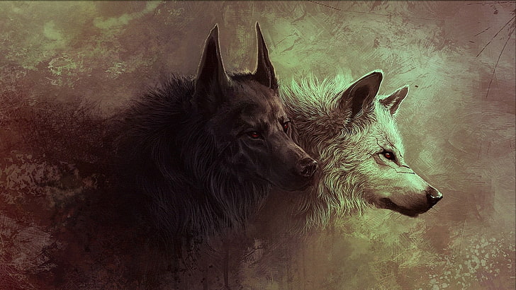 beige and brown wolves wallpaper, wolf, animals, mammal, animal themes, HD wallpaper