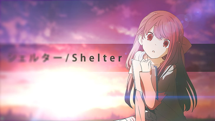 shelter, rin, pink hair, Anime, sky, cloud - sky, one person