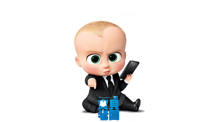 The Boss Baby, costume, 4k, childhood, white background, toy, HD wallpaper