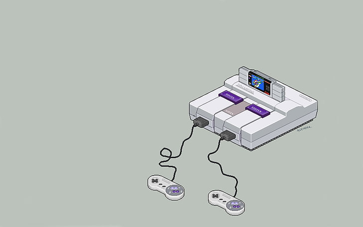 gray SNES illustration, consoles, pixel art, Nintendo, minimalism