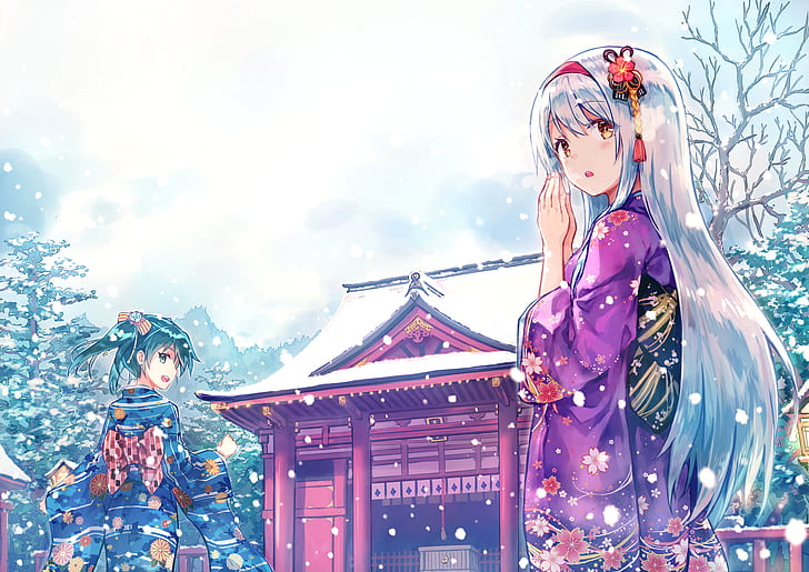 anime, anime girls, Kantai Collection, Shoukaku (KanColle), HD wallpaper