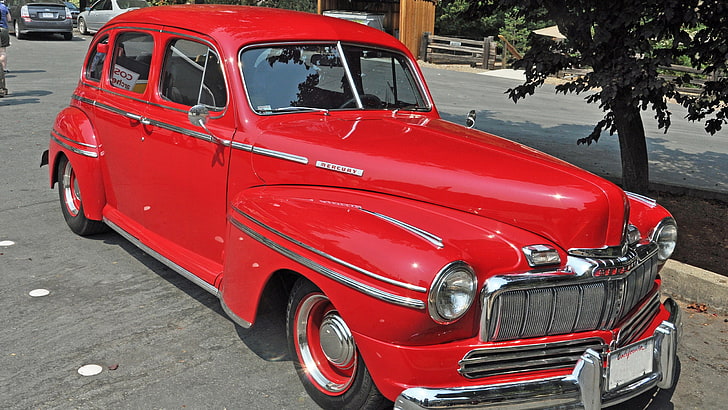 Ford USA, Ford Mercury, car, red, mode of transportation, land vehicle