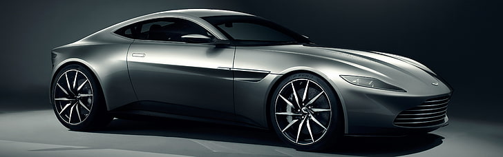 Aston Martin DB10, car, vehicle, simple background, dual monitors, HD wallpaper