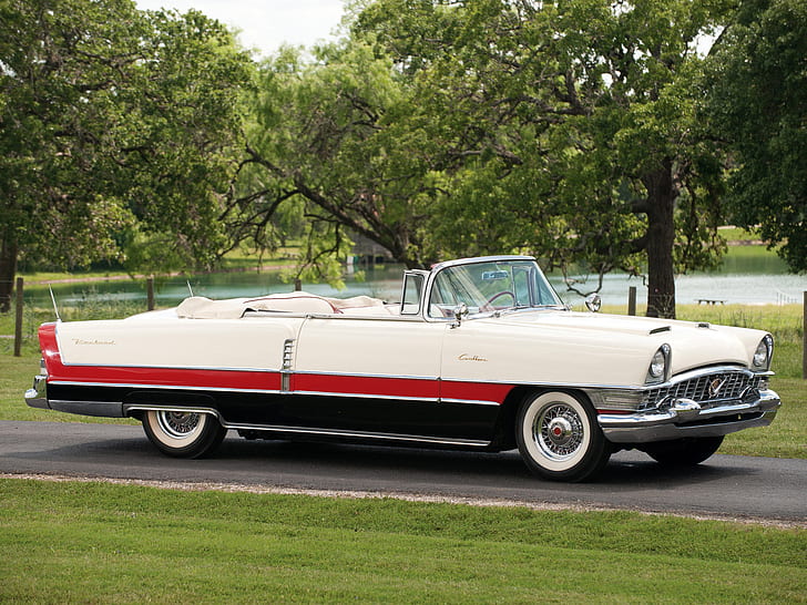 1955, caribbean, convertible, coupe, luxury, packard, retro, HD wallpaper